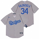 Dodgers 34 Fernando Valenzuela Gray 2020 Nike Cool Base Jersey,baseball caps,new era cap wholesale,wholesale hats